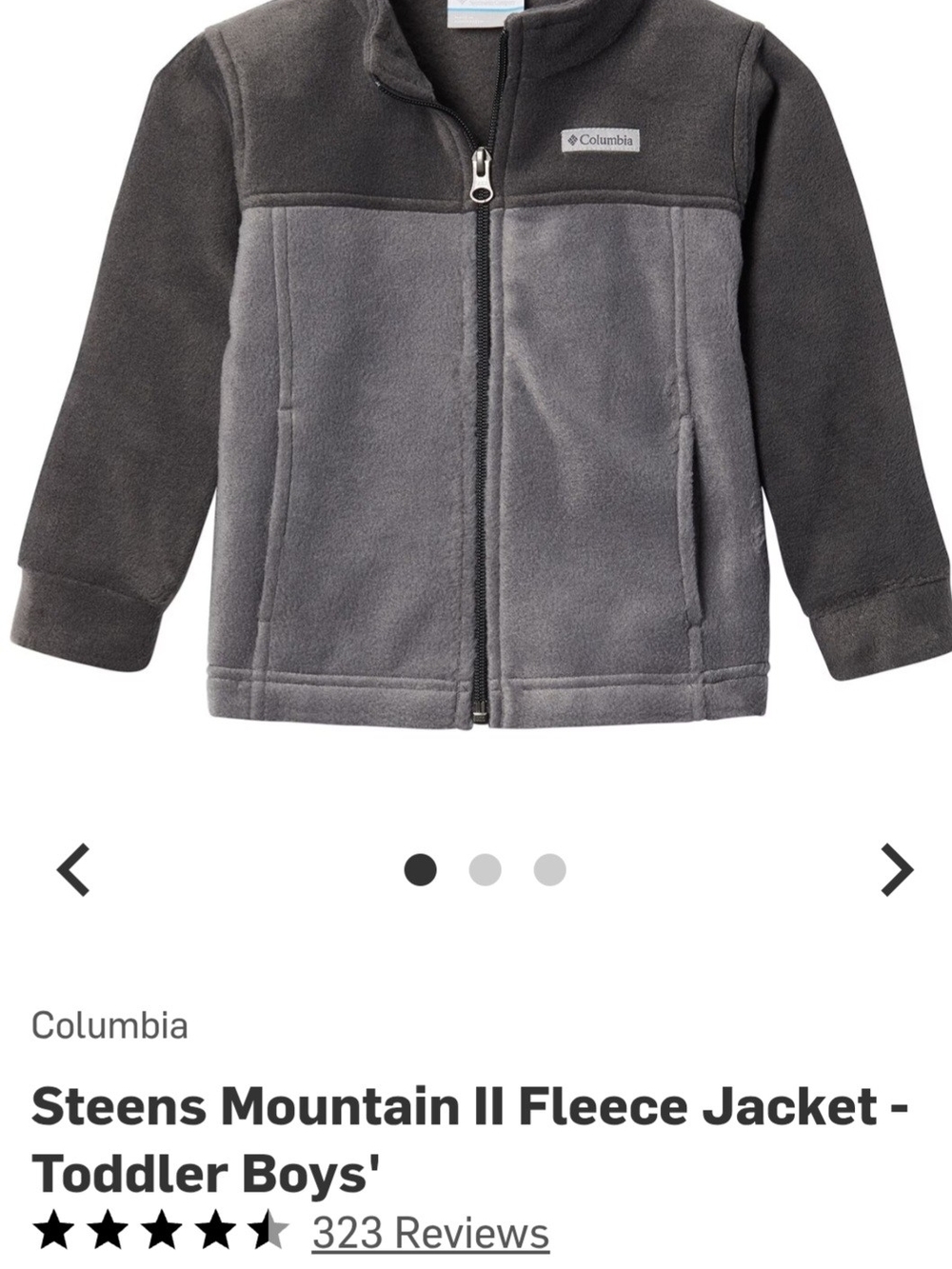 Columbia Toddler Boys' Two-Tone Grey Fleece Jacket